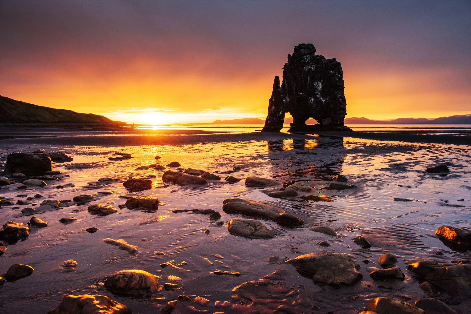 Is a spectacular rock in the sea on the Northern coast of Iceland. Legends say it is a petrified